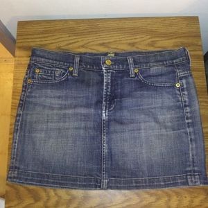 7 for all mankind denim mini skirt